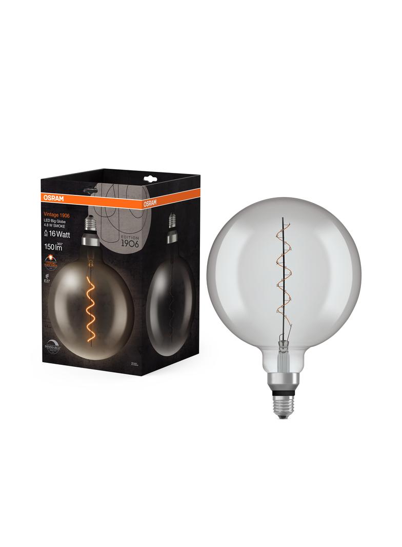 Lampa LED Vintage 1906 SMOKE 200 dim 4,8W/818 szkło przezroczyste E27