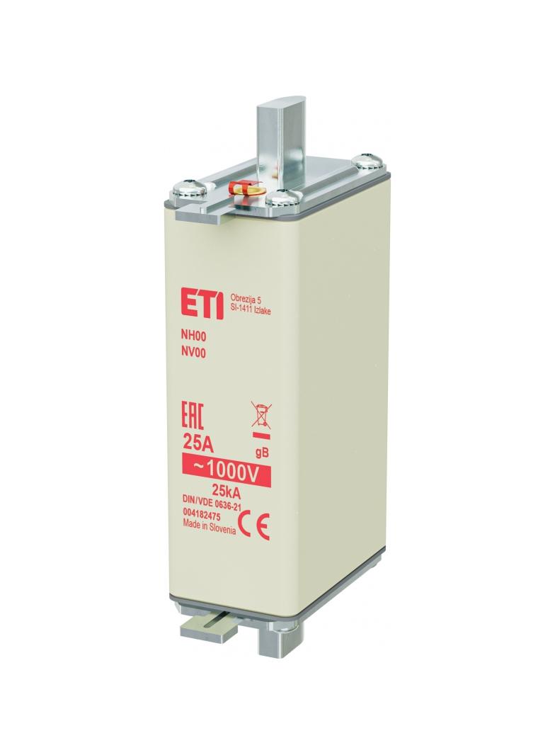 WT/NH 00 25A gB 1000V - górnicza - Wkładka topikowa WT/NH gB górnicza