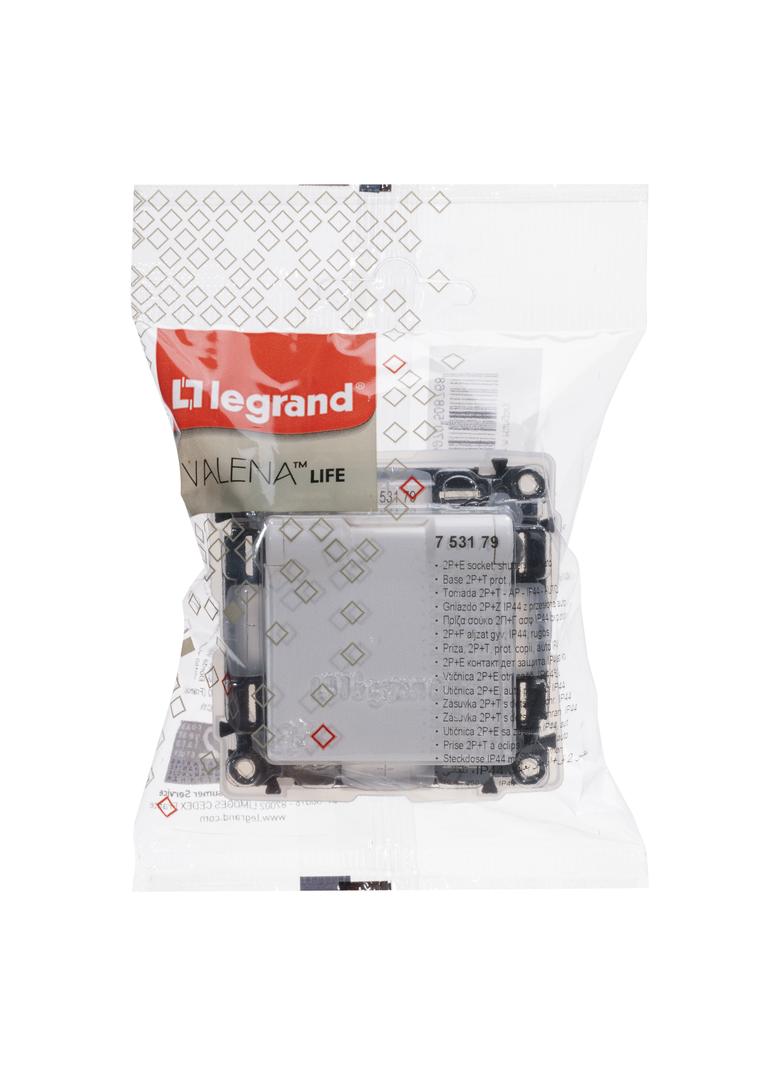 VALENA LIFE GNIAZDO 2P +Z Z PRZESŁONĄ BIAŁE, Legrand