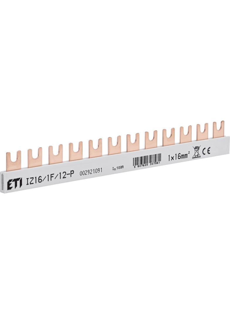 Szyna łączeniowa widełkowa 1P 100A 16mm2 (12 mod.) IZ16/1F/12P 002921091 ETI