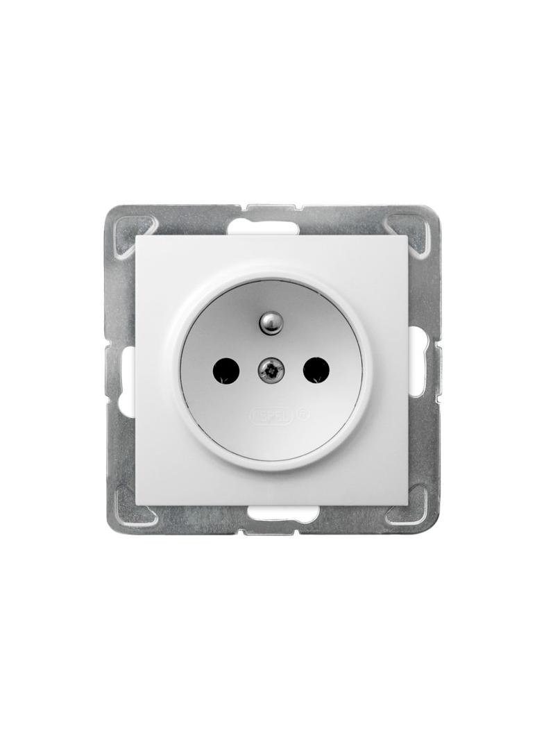 IMPRESJA Gniazdo pojedyncze z uziemieniem - kolor biały