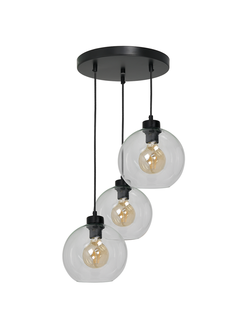 Milagro lampa wisząca Sofia Clear 3xE27 czarna MLP6582
