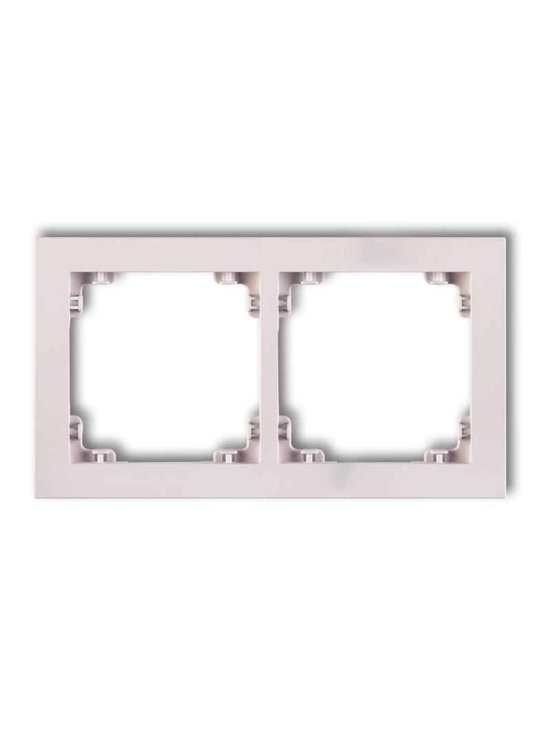 DECO Ramka uniwerstalna podwójna z tworzywa DECO Pastel Matt pudrowy róż 40DR-2 KARLIK