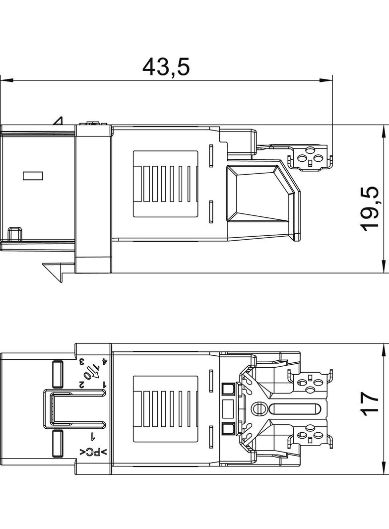 ASM-C6A, Moduł RJ45, kat.6A, nieekranowany