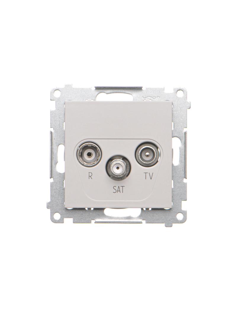 Simon 55 Gniazdo antenowe R-TV-SAT przelotowe 7dB 1x Wejście: 5 MHz÷2,4 GHz Jasnoszary mat