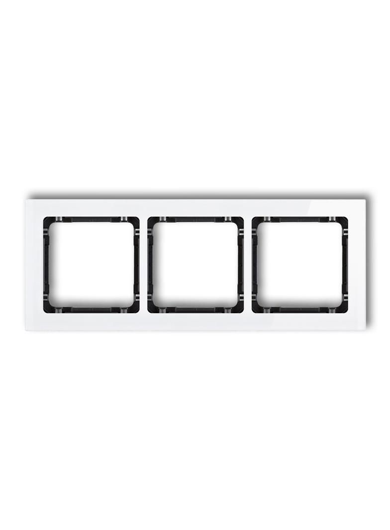 "DECO Ramka potrójna - efekt szkła (ramka: biała