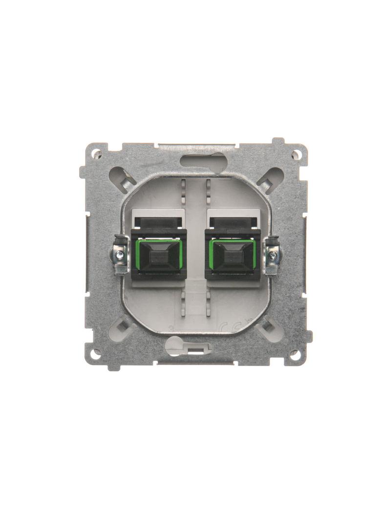 Simon Basic Gniazdo światłowodowe / optyczne podwójne SC/APC stal inox