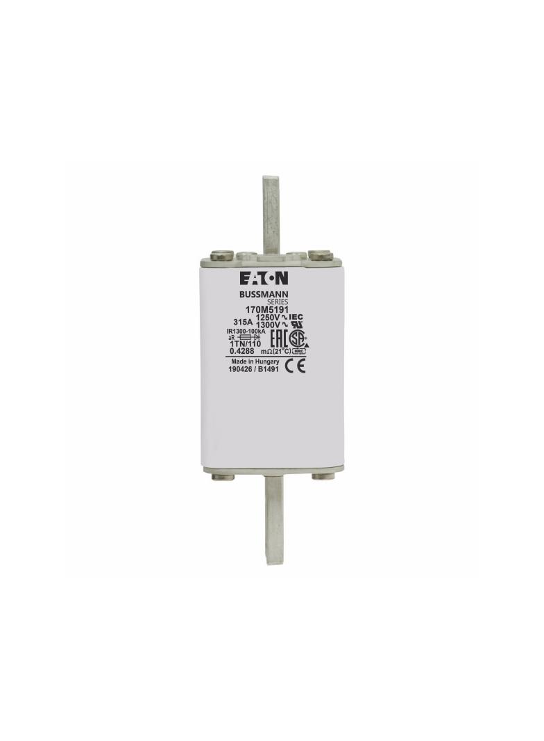 FUSE 315A 1250V 1TN/110 AR CU Wkładka szybka 315A AC 1250V rozmiar 1 53x66x138 mm aR DIN I 170M4191