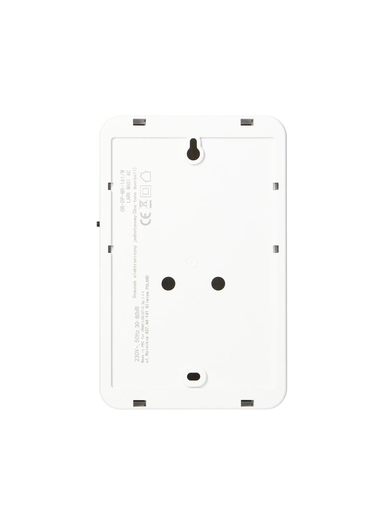 Dzwonek elektroniczny jednotonowy LARK MAXI AC, 230V, biały OR-DP-MR-161/W ORNO