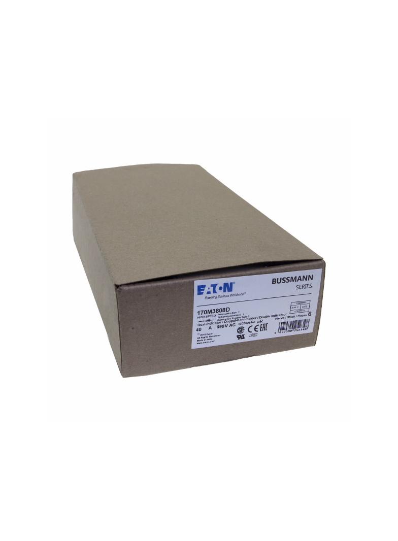 FUSE 40A 690V aR DIN 1 HSDNH Wkładka szybka 40A 690V aR DIN 1 podwójny wskaźnik 170M3808D EATON
