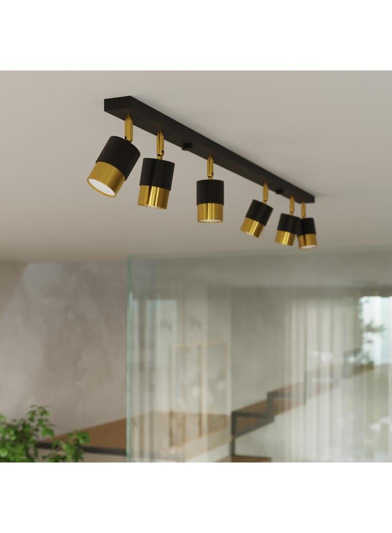 Plafon NERO 6 czarny/złoty