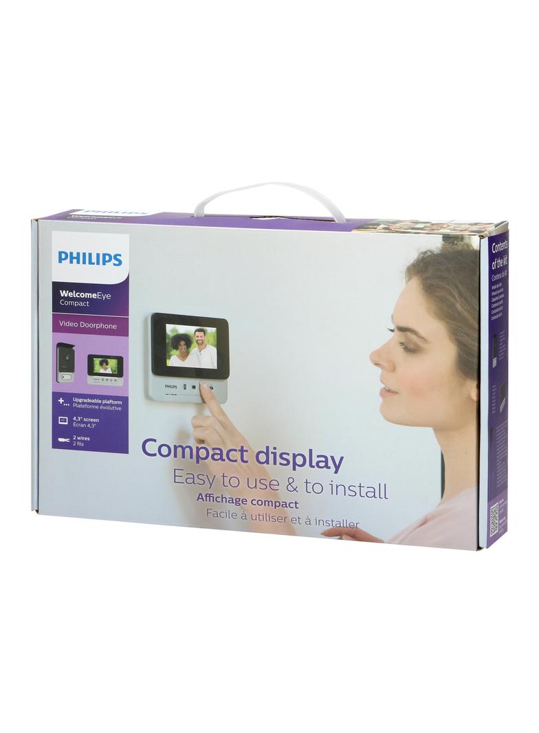 Philips WelcomeEye Compact Zestaw wideodomofonowy bezsłuchawkowy kolor LCD 4,3" menu OSD stero 53110
