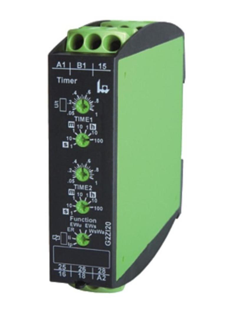 G2ZI20 12-240VAC/DC Przekaźnik czasowy, wielofunkcyjny, Styki: 2P, Zasilanie:24VAC/DC, 230VAC,