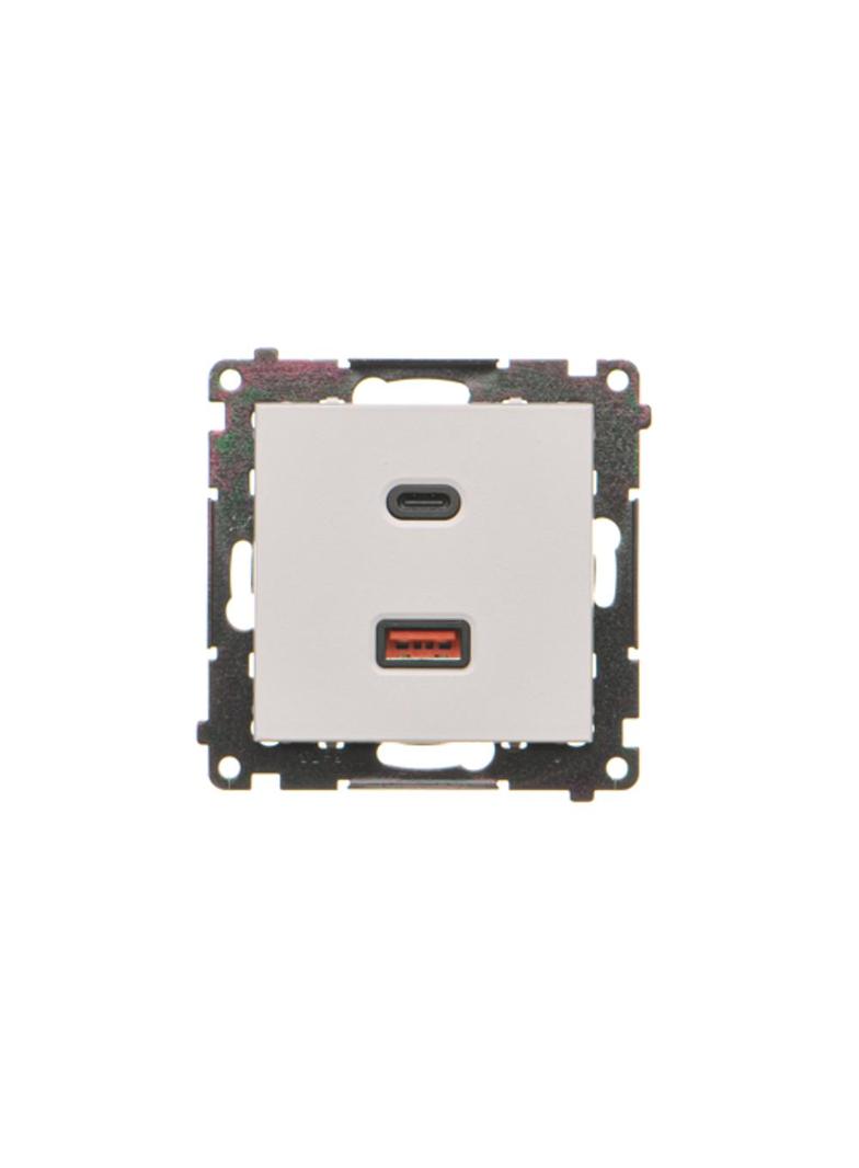 Simon 55 Ładowarka typ USB C+A 30W 230V jasnoszary mat TEC2CAQ.01/114 KONTAKT