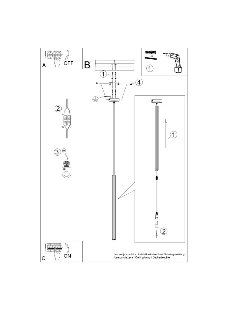 Lampa wisząca ARCHE 1 czarna