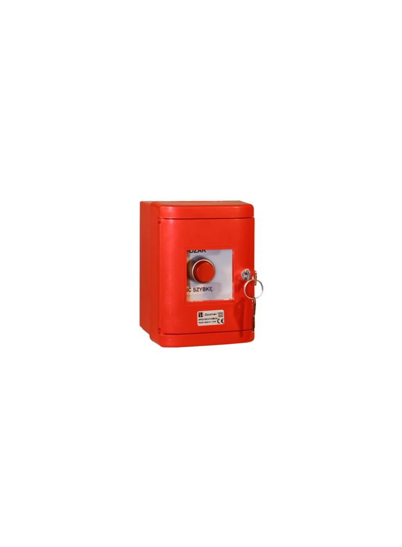 PRZYCISK WYSTAJĄCY CZERWONY W OBC 1ROZ PIERŚCIEŃ NIKLOWANY