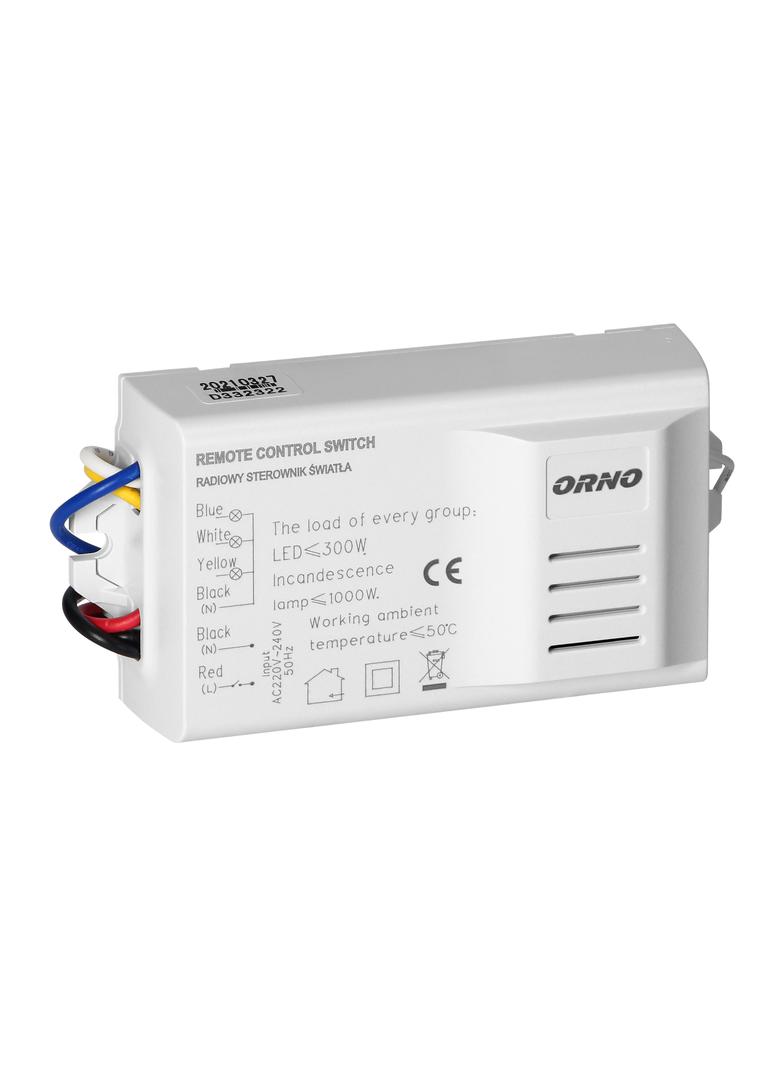 Bezprzewodowy 3-kanałowy sterownik oświetlenia 2 piloty OR-GB-448 ORNO