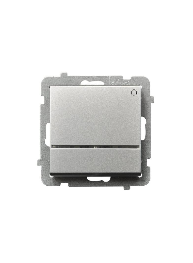 SONATA Łącznik zwierny  dzwonek  z podświetleniem niebieskim - kolor srebro mat