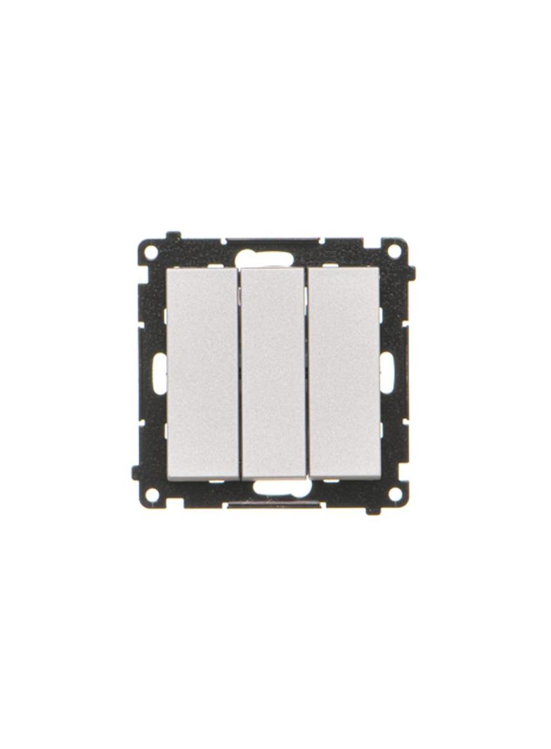 Simon 55 Przycisk zwierny potrójny szybkozłączka Aluminium mat