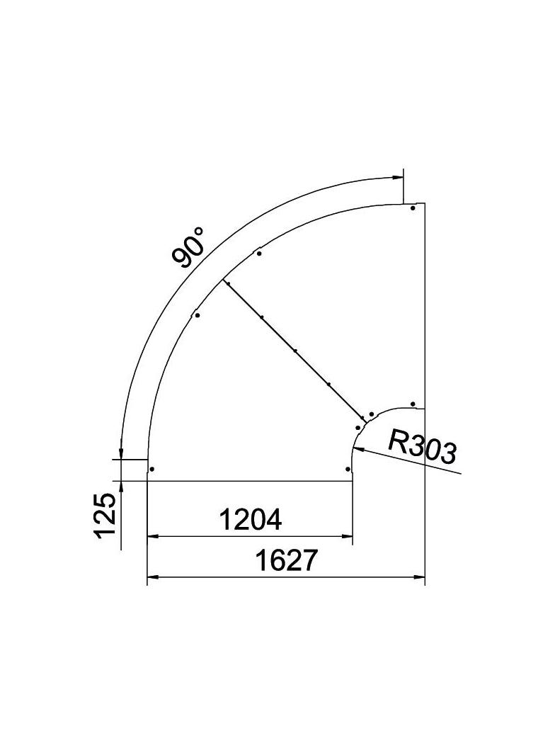 LBD 90 1200 R3FT Pokrywa łuku 90°