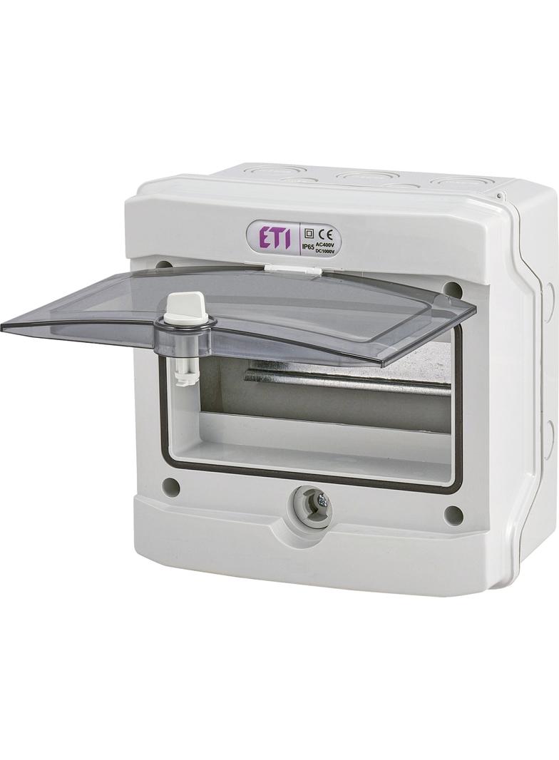 Rozdzielnica natynkowa 1x8 IP65 drzwi transparentne ECH-8G 001101061 ETI