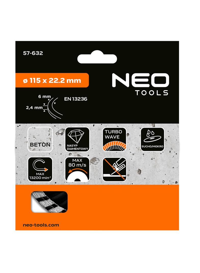 Tarcza diamentowa 115 x 22.2 mm, turbo wave