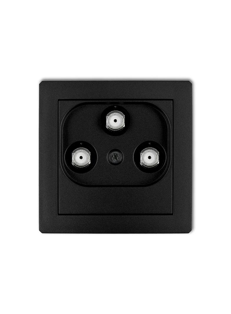 DECO Gniazdo antenowe multimedialne 3F DATA (UPC) czarny mat 12DGMU KARLIK