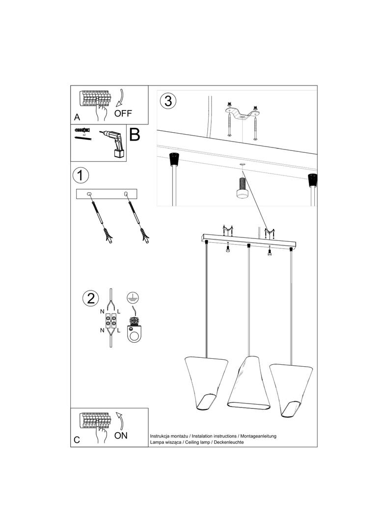 Sollux Żyrandol BLUM 3 biały SL.0771