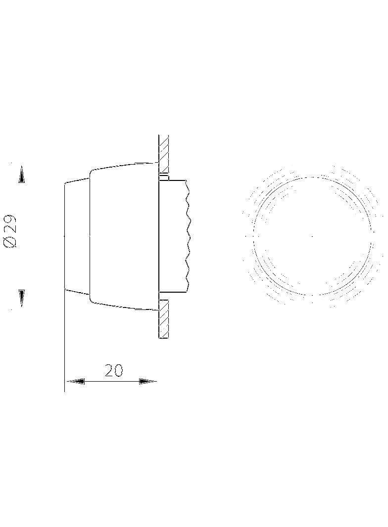 PRZYCISK WYSTAJĄCY CZARNY PIERŚCIEŃ NIKLOWANY