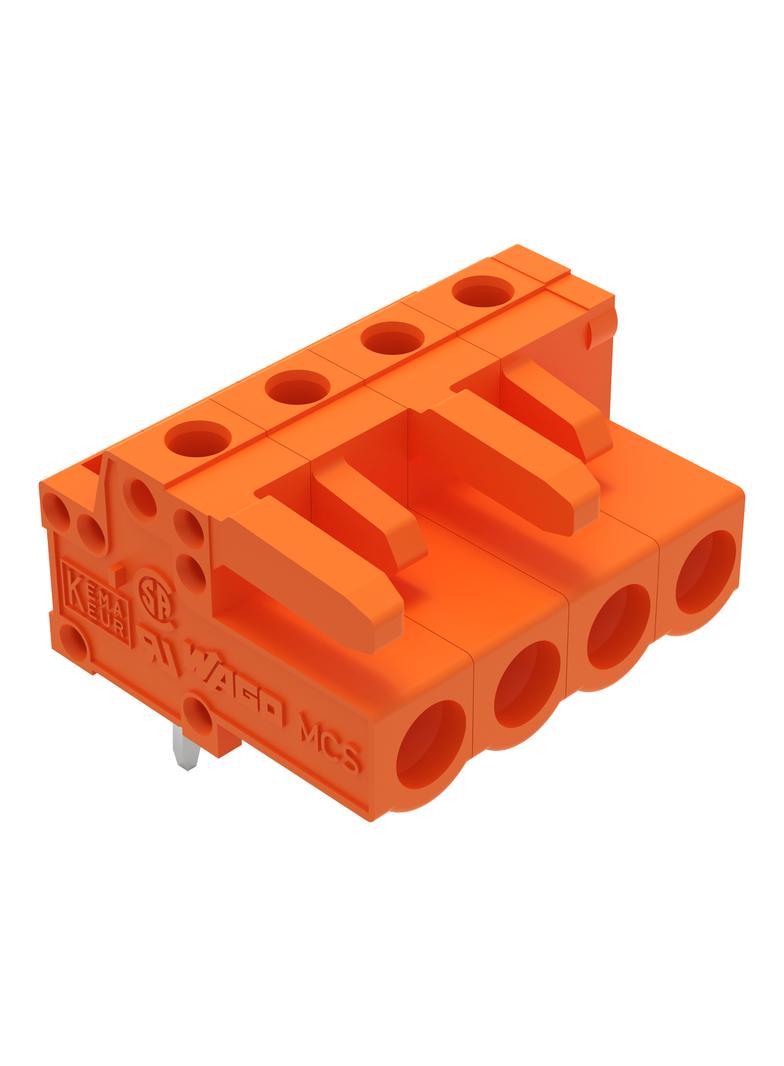 MCS-MIDI Classic gniazdo kątowe 4-bieg. pomarańczowe raster 5,08 mm /100szt./ WAGO