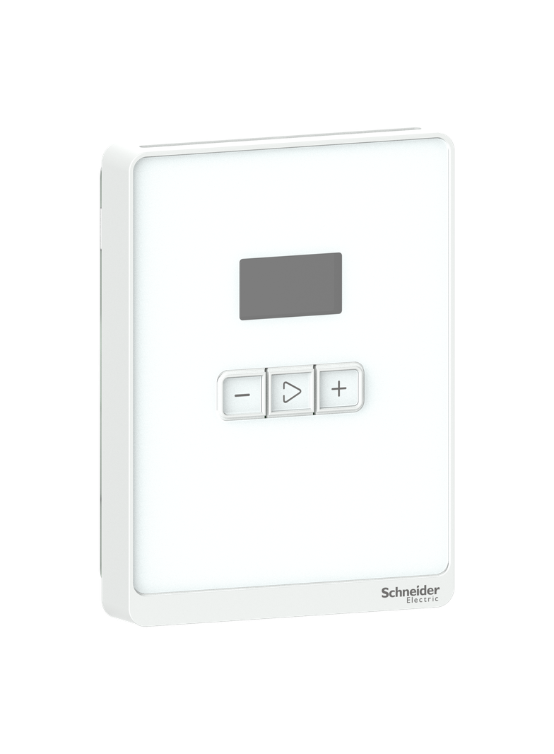 SXW, zadajnik z czujnikiem temp, wyświetlacz LCD i przyciski, Sensorbus, biały