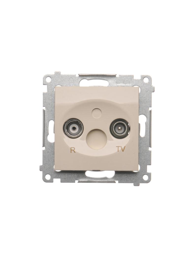Simon 54 Gniazdo antenowe R-TV przelotowe tłumienie TV i R 10 dB kremowy
