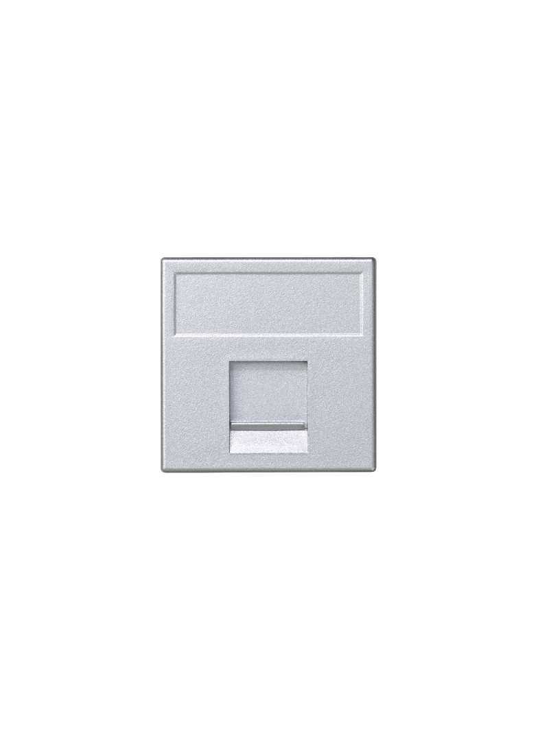 Simon Connect Płytka K45 1x RJ z osłoną uniwersalna aluminium K76/8 KONTAKT