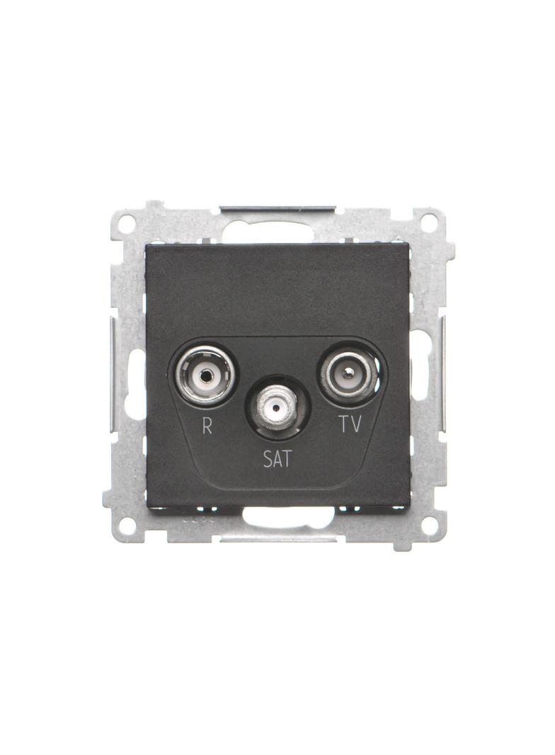 Simon 55 Gniazdo antenowe R-TV-SAT końcowe/zakończeniowe 1x Wejście: 5 MHz÷2,4 GHz Czarny mat