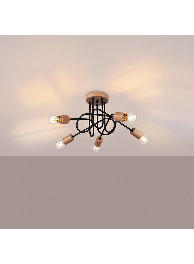 Sollux Żyrandol EMBER 5 czarny SL.1478
