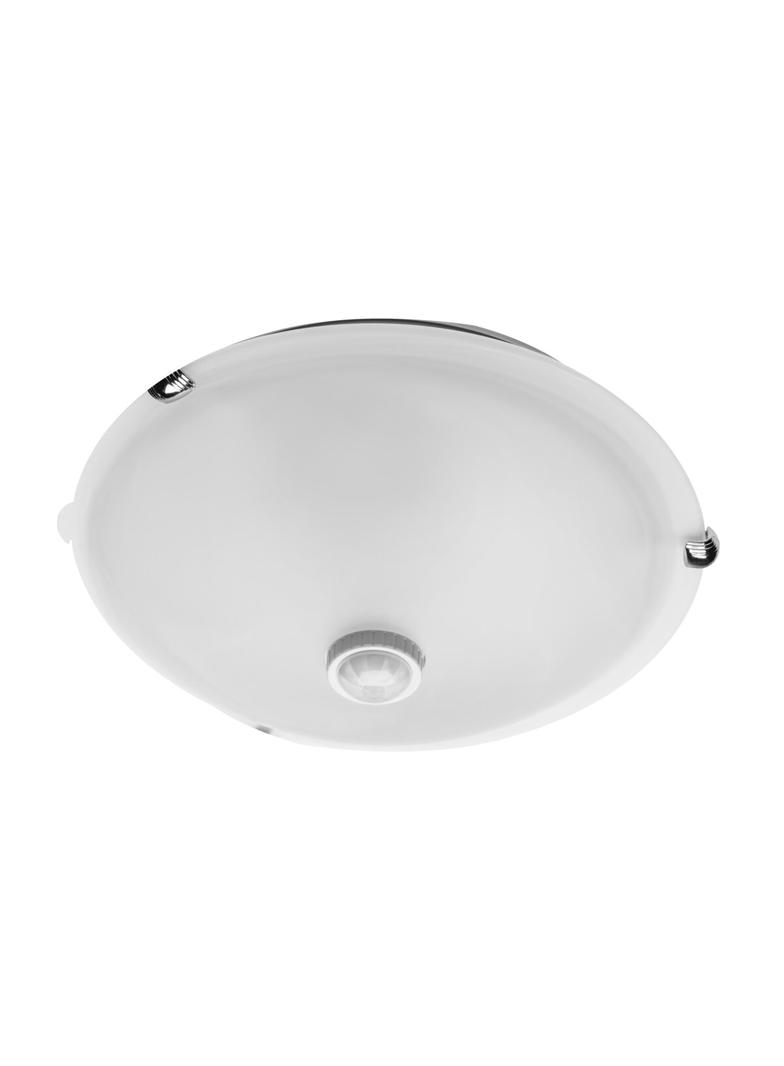 PLAFONIERA Z CZUJNIKIEM RUCHU, BIAŁA, KLOSZ MLECZNY 230VAC, 2X40W