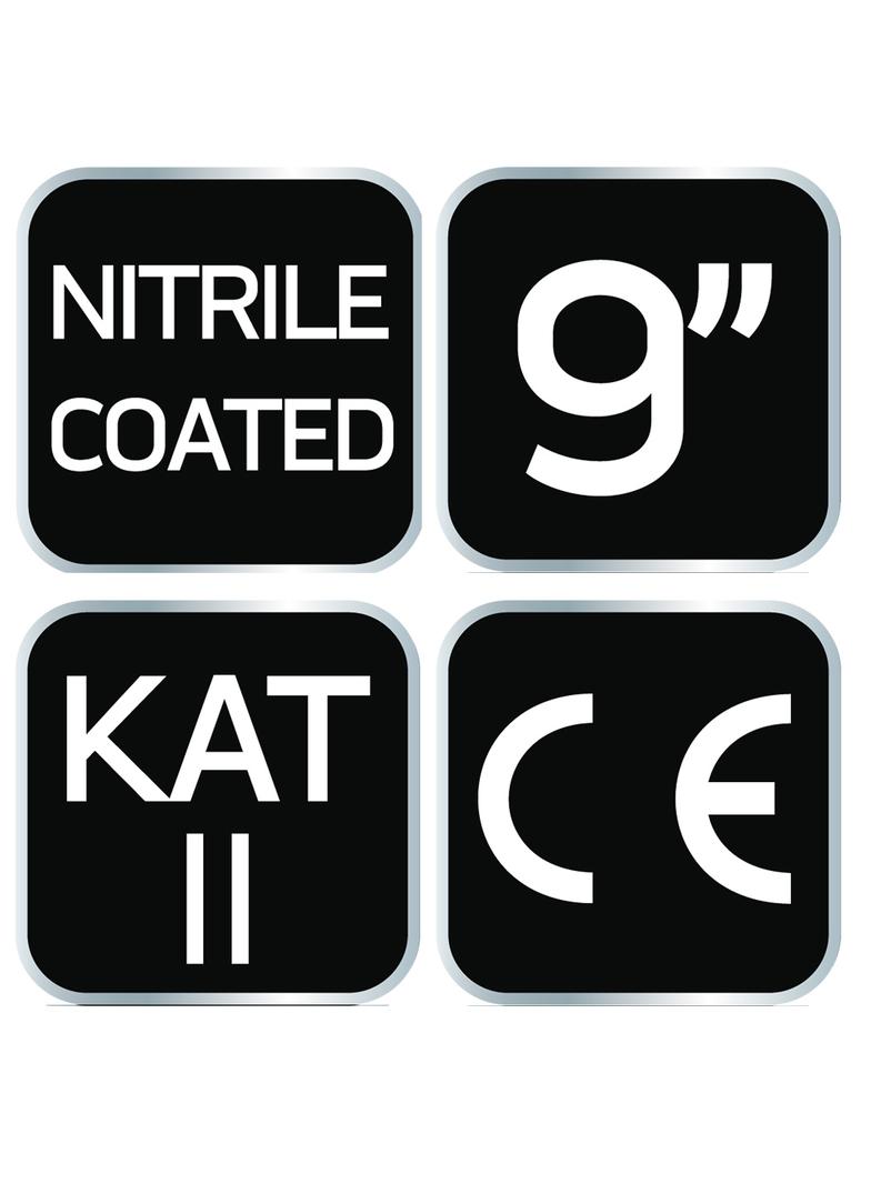 Rękawice robocze, nylon pokryty nitrylem, 4131X, rozmiar 9