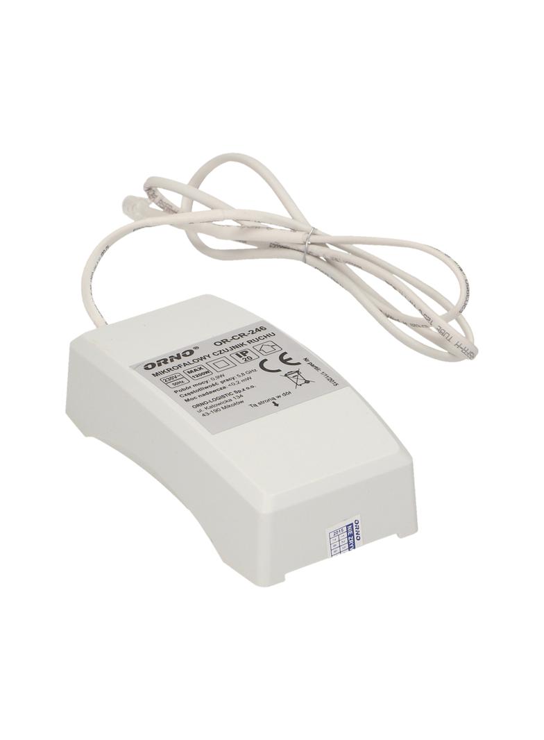 Mikrofalowy czujnik ruchu z zewnętrznym sensorem zmierzchowym 360st. IP20 1200W OR-CR-246 ORNO