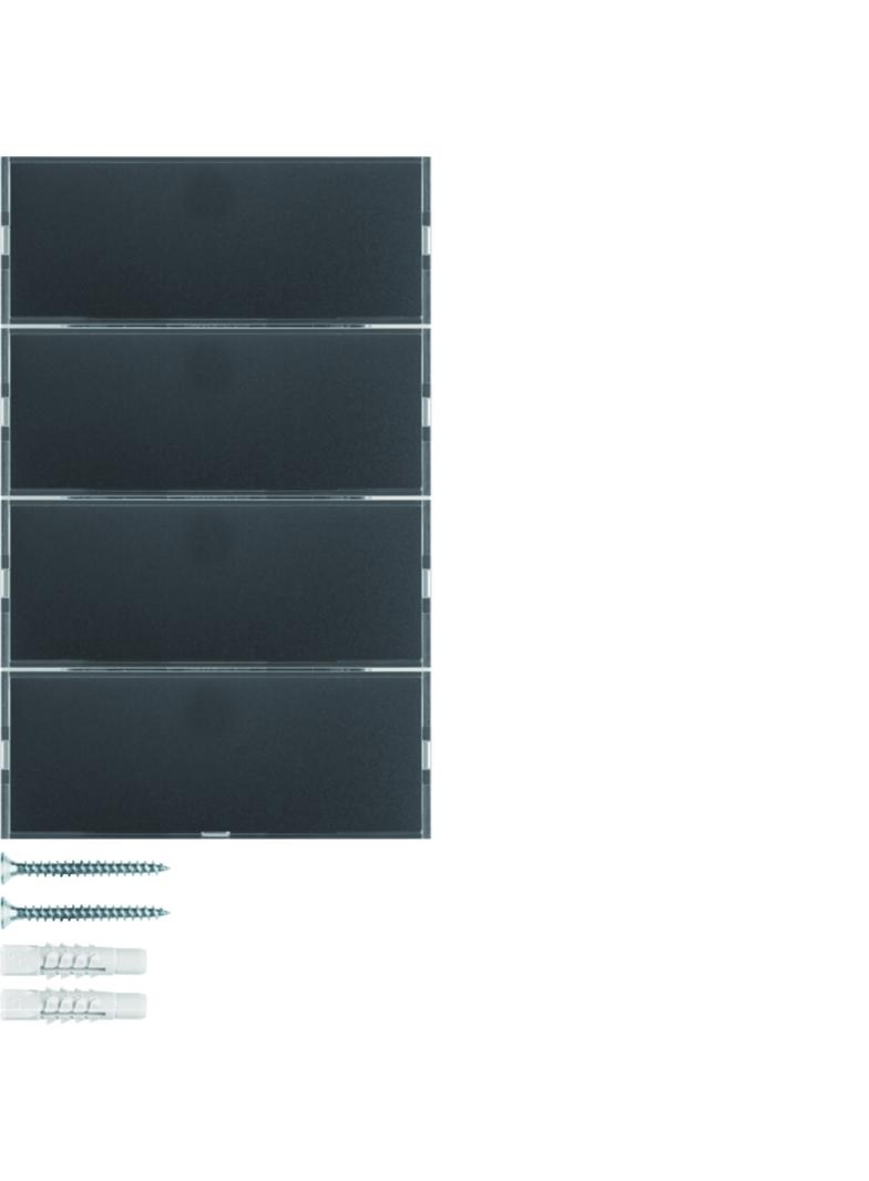 BERKER KNX e/s K.x Przycisk poczwórny z polem opisowym z diodami LED RGB i czujnikiem temperatury antracyt 80164776 HAGER