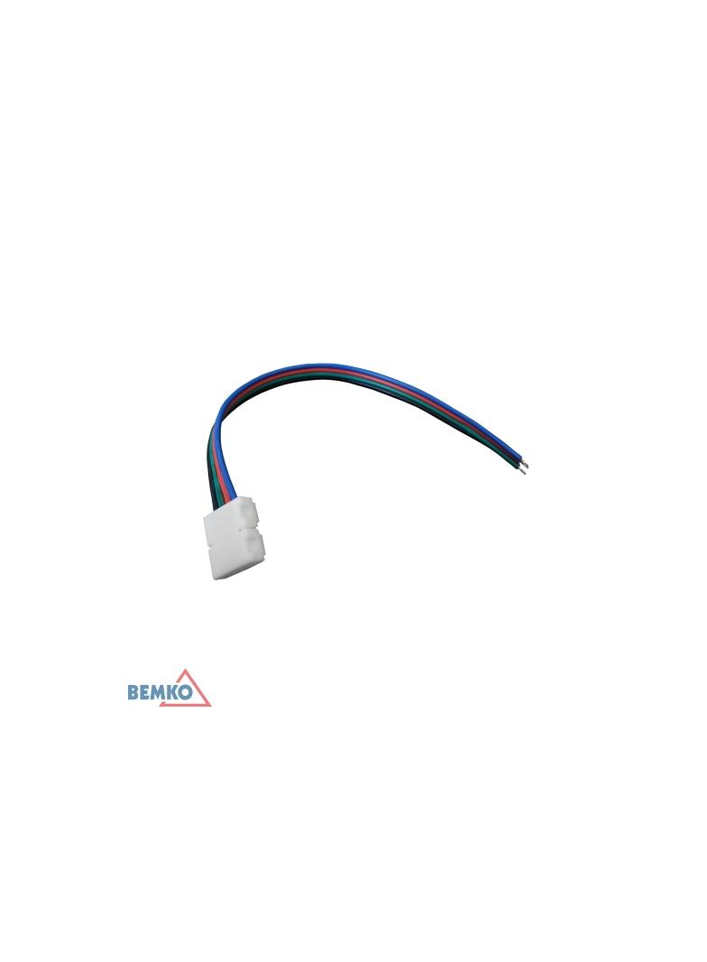 ZŁĄCZKA LED Z PRZEWODEM 1-STRONNA 10MM 5050 RGB