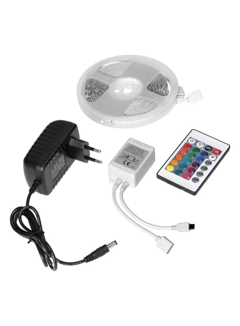 Zestaw taśma LED 12V 5050 100 30L 7.2W/m IP20 RGB 3m +Sterownik RGB +Zasilacz 12V