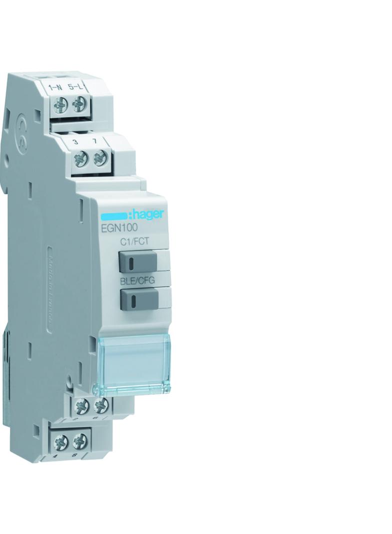 Wielofunkcyjny zegar cyfrowy z Bluetooth 10A 1-krotny EGN100 HAGER