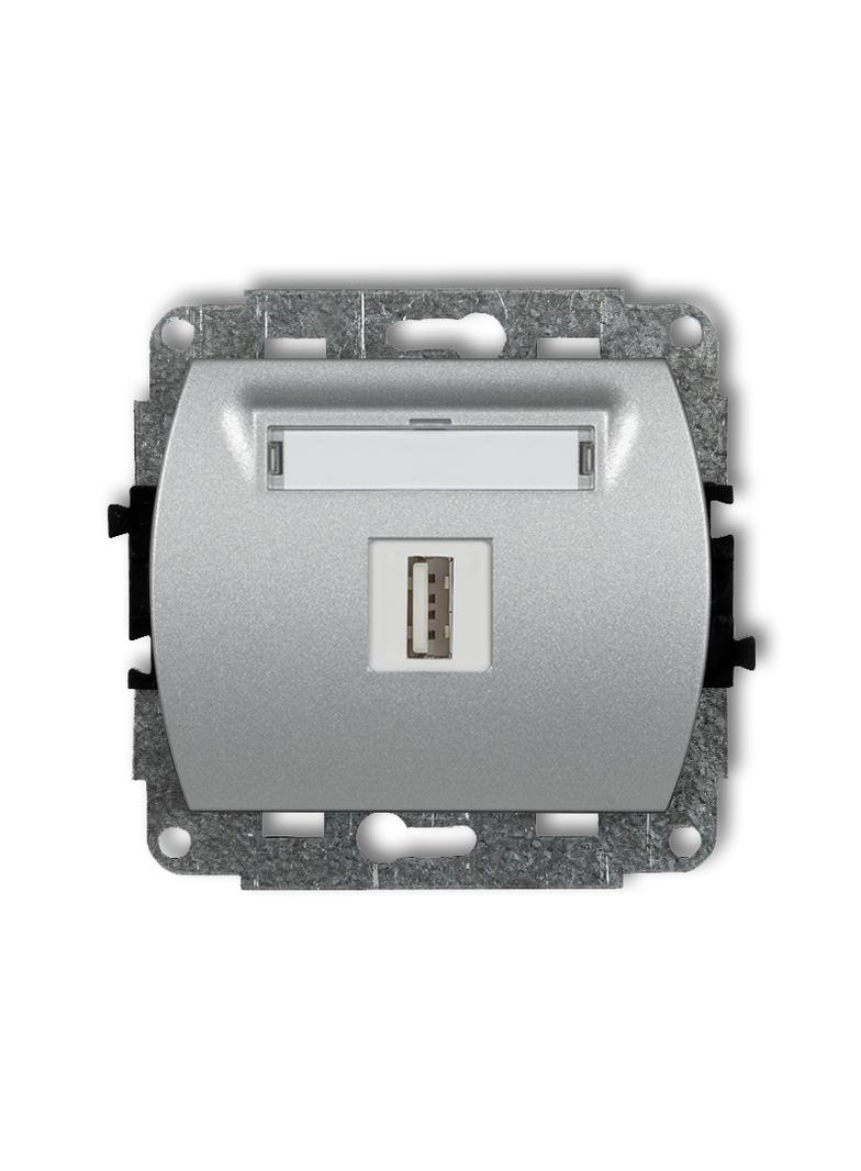 TREND Mechanizm gniazda pojedynczego USB A-A 3.0 srebrny metalik