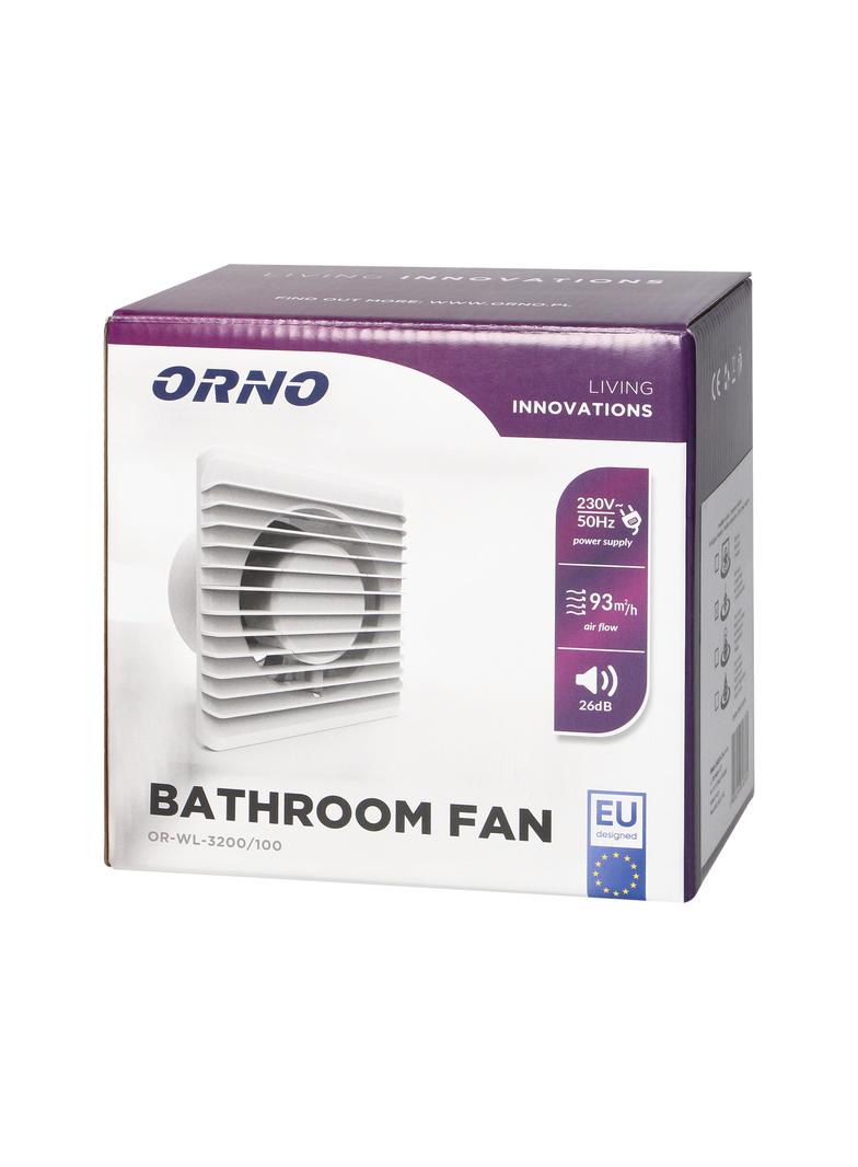 Wentylator łazienkowy cichy 100mm - Przewód z wyłącznikiem OR-WL-3200/100/PS ORNO