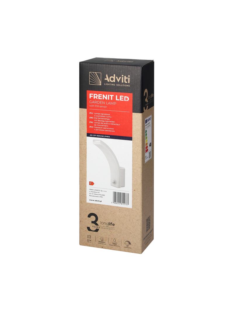 Oprawa ogrodowa LED z czujnikiem ruchu 20W 1800lm IP65 4000K funkcja przyciemnienia AD-OP-6204WLPMR4