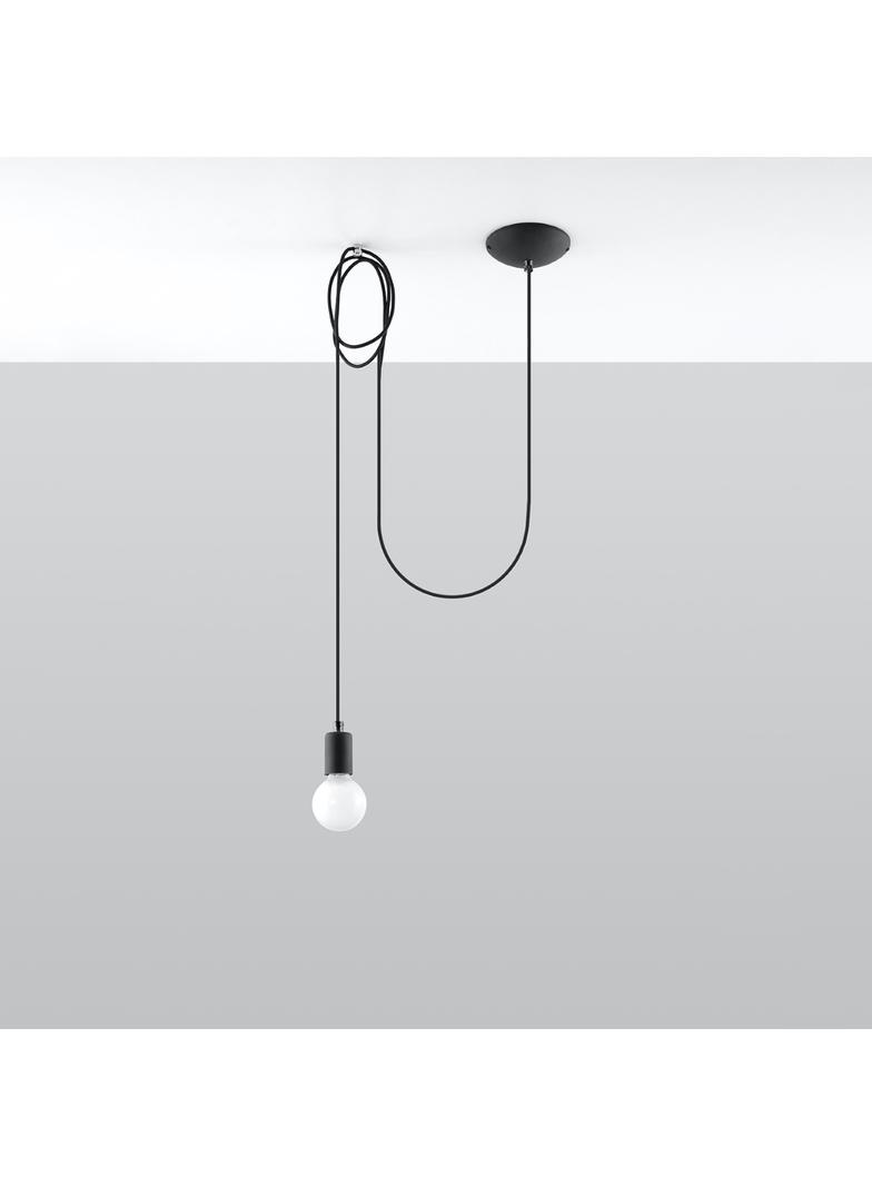 Sollux Lampa wisząca EDISON 1 LONG czarny SL.0369