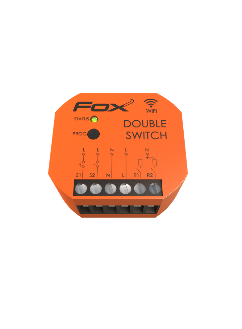 DOUBLE SWITCH 2 kanałowy przekaźnik Wi-Fi 230V WI-R2S2-P F&F