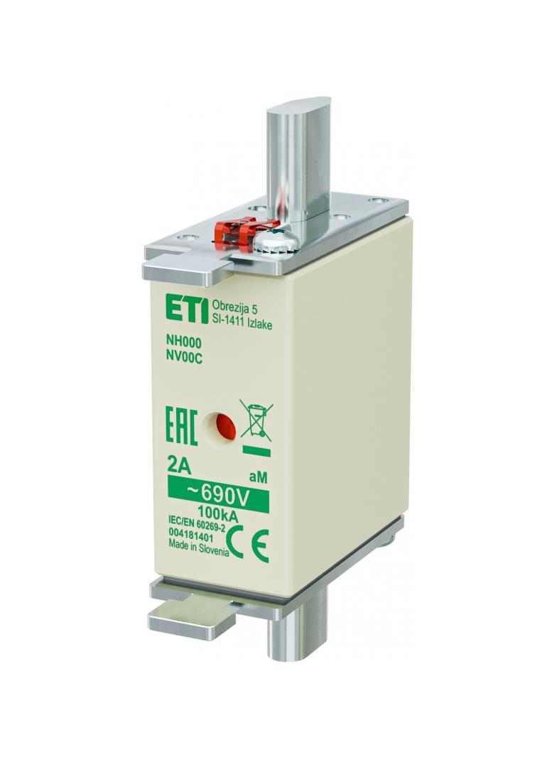 Wkładka topikowa NH silnikowa KOMBI NH000 WT-00C aM 2A 690V 004181401 ETI