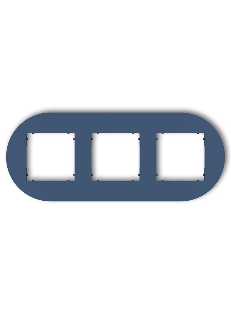 MINI Ramka potrójna okrągła z tworzywa navy blue 64MRTO-3 KARLIK