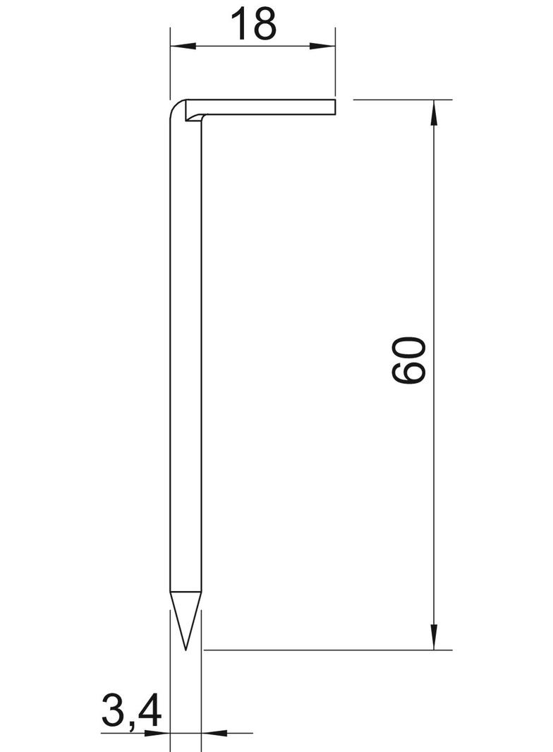 1101, GWÓŹDŹ HAK.60MM ST 3,4 CZ.
